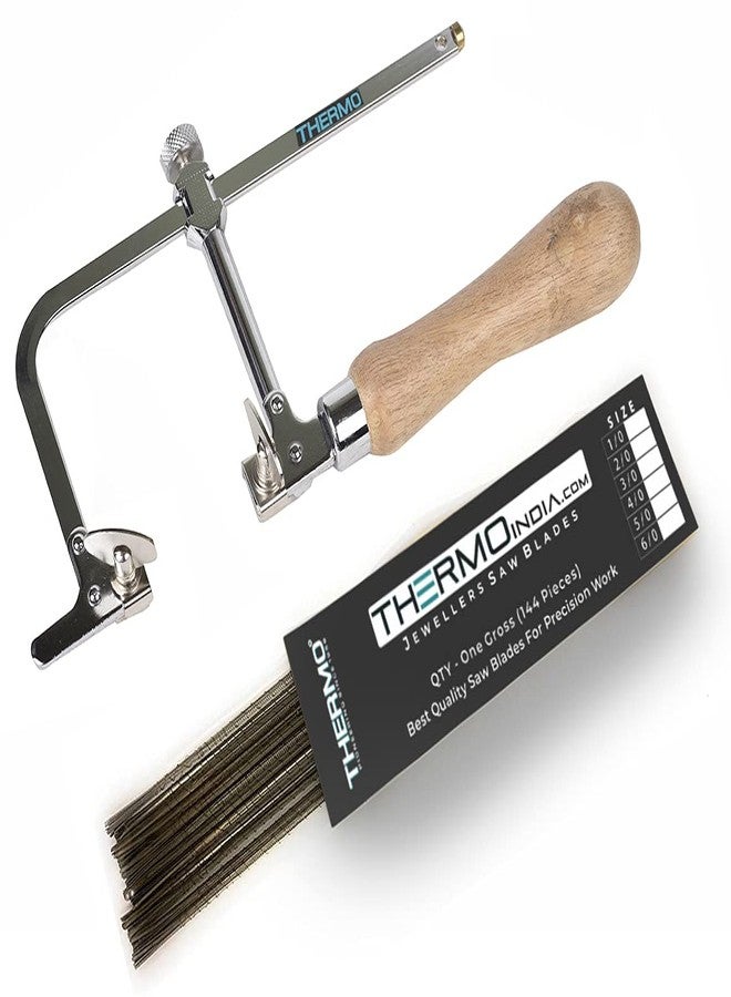 Thermo Adjustable Coping Saw with 144 Piece Blades (75mm Inner Height) - Made in Bharat - Image 1